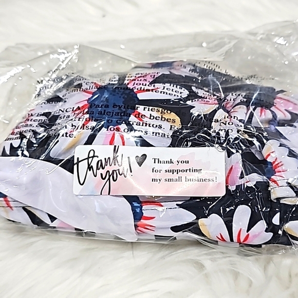 Criss Cross Bikini Set ✦ Floral Tankini Top + Striped High Waist Bottoms ✦ S NWT - Picture 6 of 12